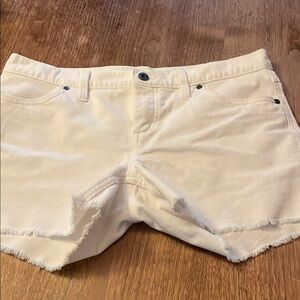 Women's Cream Denim Shorts